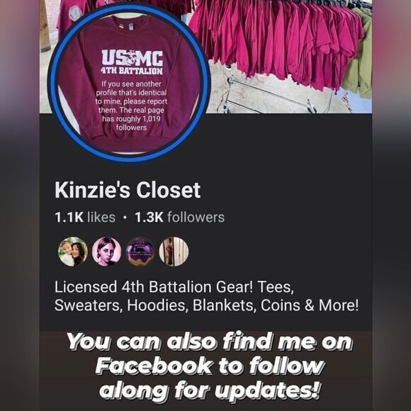 Marine Corps 4th Battalion Large Front and Back Logo Crewneck Sweater - Picture 5 of 5